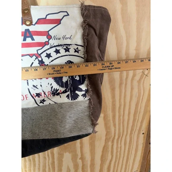 Myra Bag Freedom Forever 2017 USA CanvasHair Tote Large July 4th Americana - Picture 6 of 10